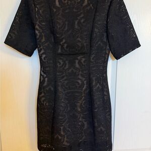 BCBGMaxAzria Elegant Black Floral Mini Dress